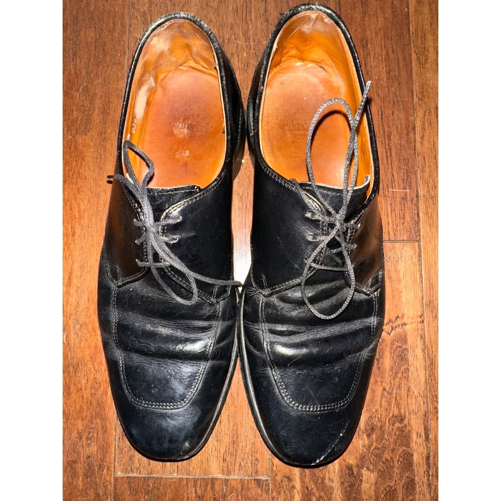 Allen‎ Edmonds Black Leather Dress Shoes Mens Size 9.5 E Oxford Lace Up
